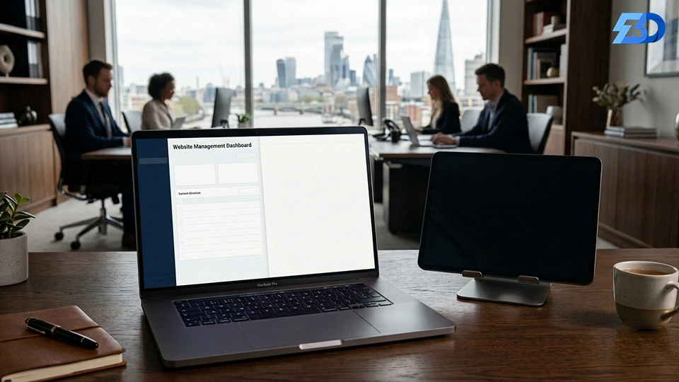 a laptop screen with website open headless CMS